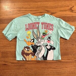 Looney Tunes | Youth Girls Graphic Crop Top Shirt | Large